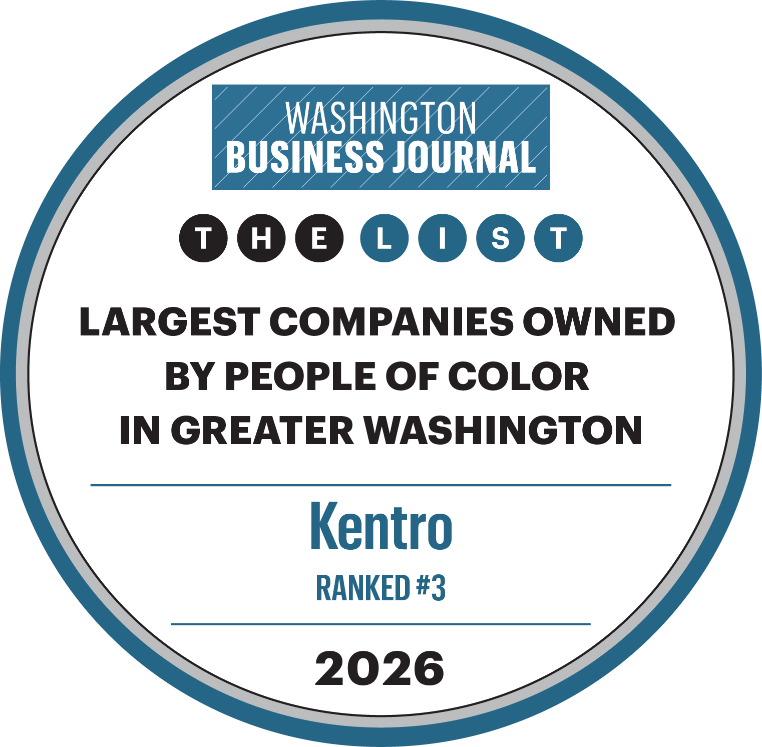 Kentro Named One of the Largest Companies Owned by People of Color in Greater Washington