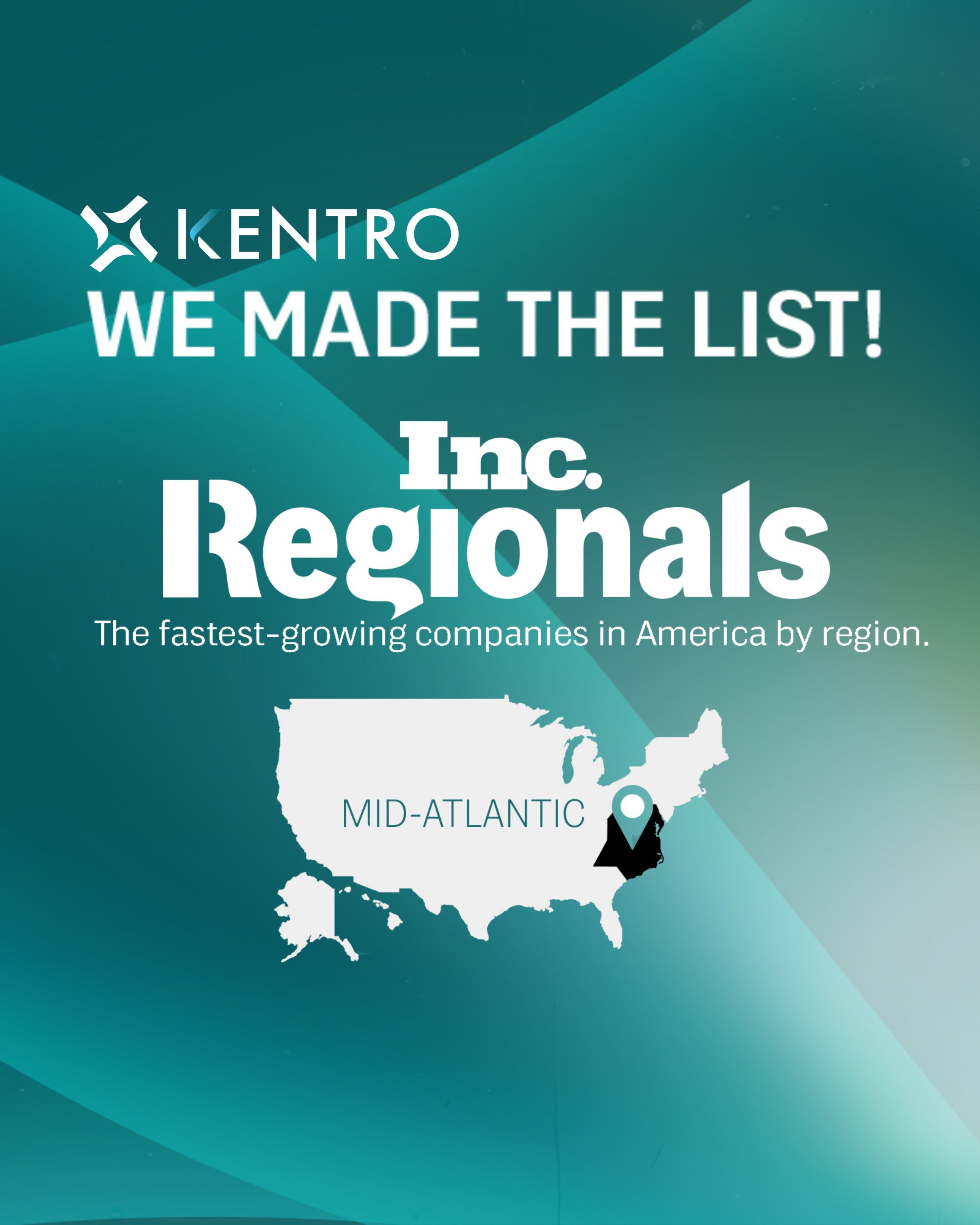 Kentro Named to the 2026 Inc. 5000 Regionals: Mid-Atlantic List